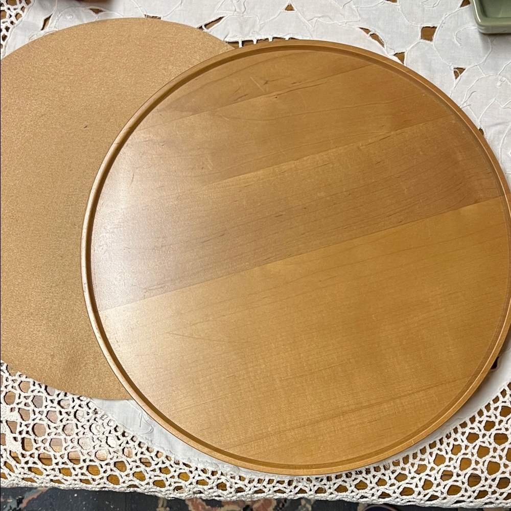 Longaberger woven traditions Crescent pottery, and Lazy Susan Dish Set - Picture 5 of 8